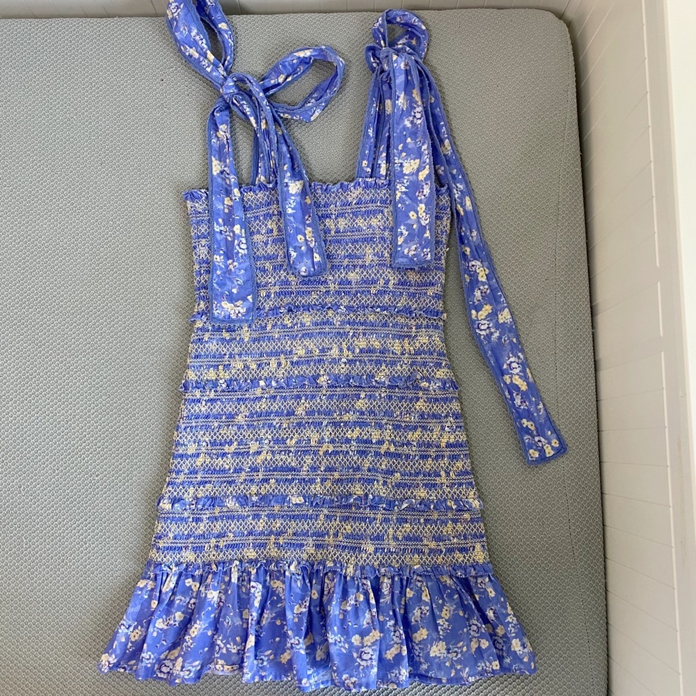 NWOT Loveshackfancy Belle Mini Dress (in Bluejay)